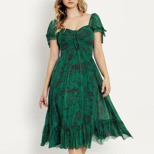 Blackmilk - Hyrule Map Green Tea Party Dress - Limited